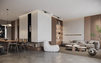 现代客餐厅3D模型下载